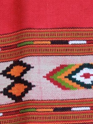 Floral Hand Woven Deep Designed Kullu Handloom Pure Woo Shawl (Red)