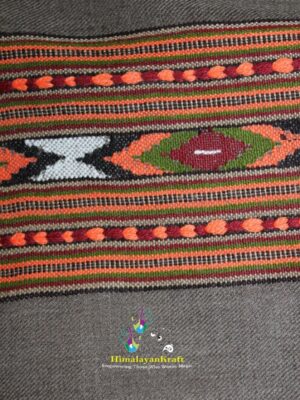 Premium Hand Woven Traditional Kullu Handloom Wool Muffler For Unisex (Dark Grey)